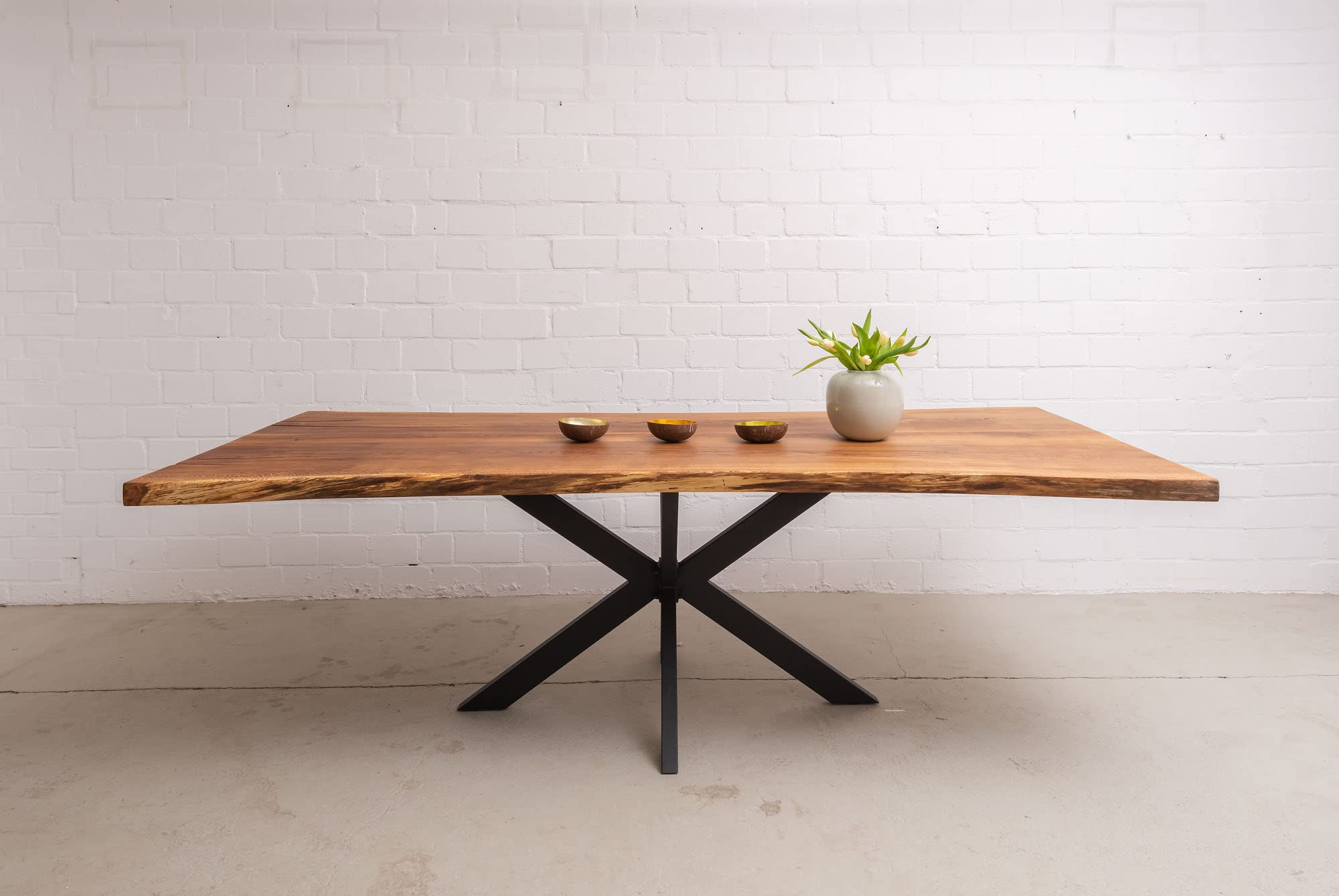 HOLZWERK24 Spider Tischgestell SPK 105 S Kreuz X Design Tischgestell Stahl schwarz