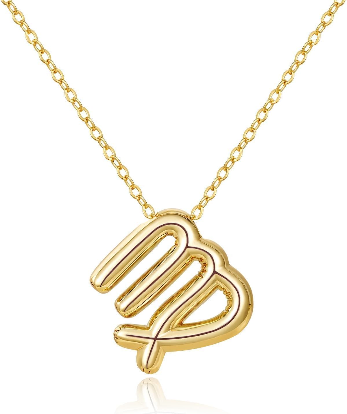 KissYan Zodiac Necklace, 14K Gold Plated Bubble Constellation Horoscope Sign Pendant Astrology Jewelry Birthday Gifts for Women