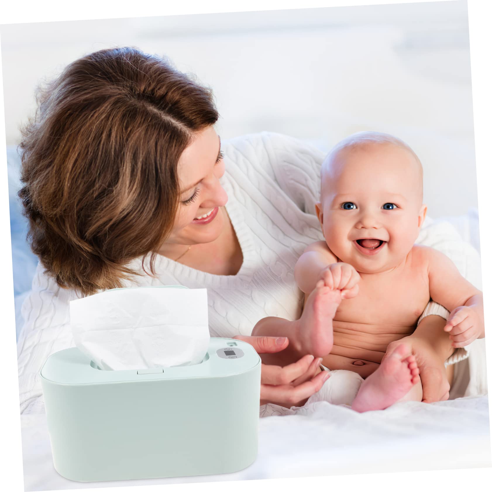 ULDIGI Baby Wipe Warmer Portable Wet Tissue Heater Dispenser Large Capacity for Newborns Green