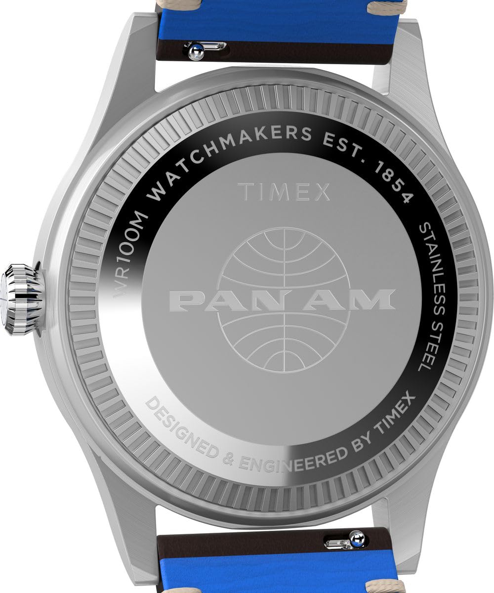 Timex Herren Analog Quarz Armbanduhr Waterbury GMT x Pan Am