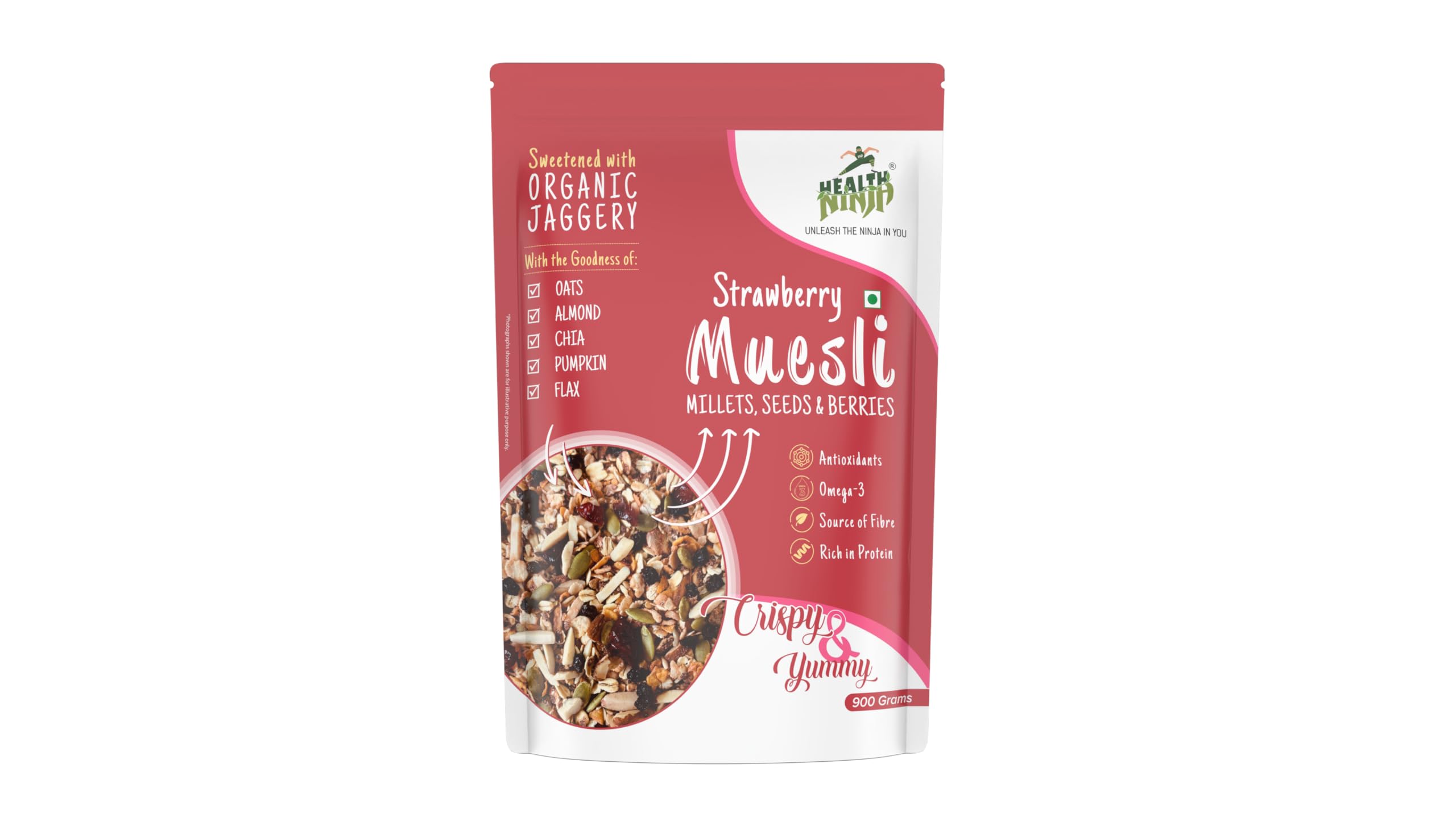 Health Ninja Strawberry Muesli (High Protein) (900gm) (B0D6KJ3XHN) Amazon Price History, Amazon Price Tracker