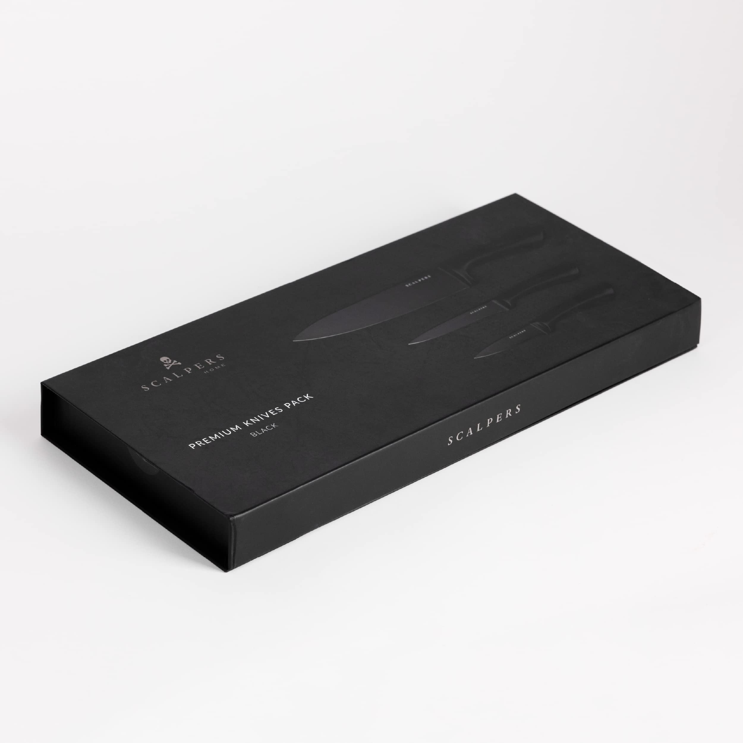 Set 3 scalper in acciaio inossidabile nero