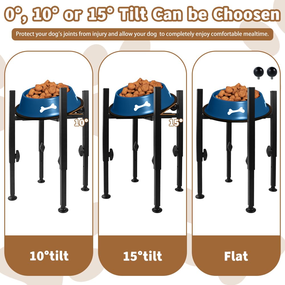 MAIJIAJU Raised Dog Bowl Stand with 10-15° Tilted - Image 3