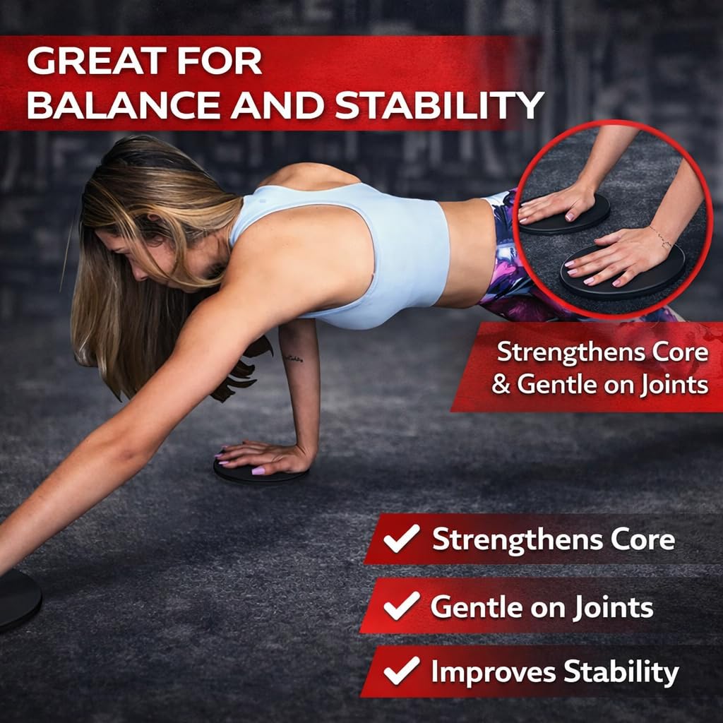 FLEXI MUSCLES Core Sliders Discos deslizantes de doble cara para uso en alfombras o suelos de madera dura. Equipo de fitness ideal para entrenamiento abdominal y piernas., Verde