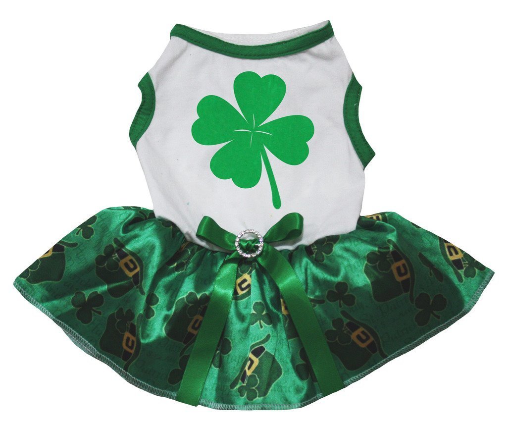 Robe trèfle de Saint-Patrick pour chien et chiot vêtement festif vert
