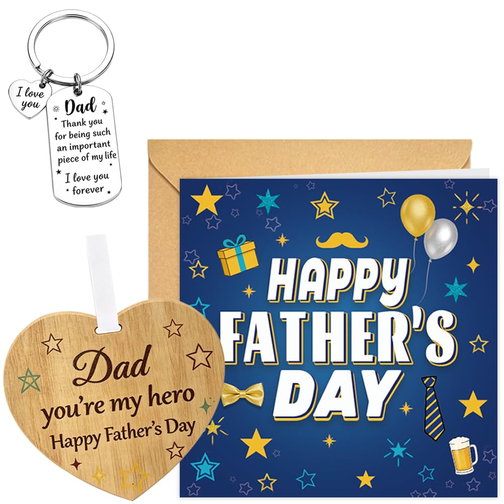 Father’s Day cards, including a wooden plaque and a keyring; Father’s Day and birthday cards from daughters and sons for their fathers, grandfathers and granddads