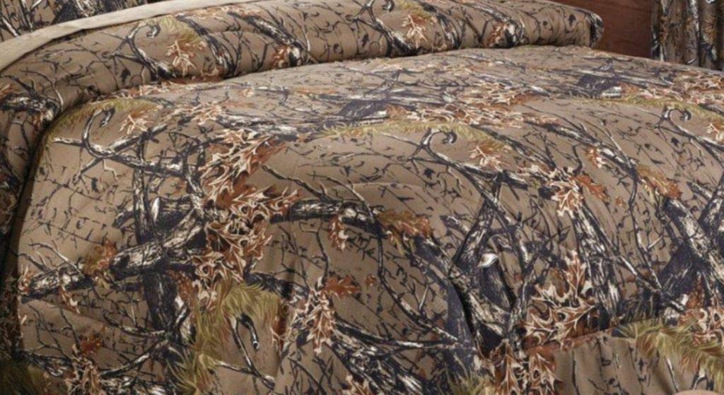 OumuEle Regal Comfort The Woods Hunter Camo Comforter Natural Brown - Twin 66 x 86