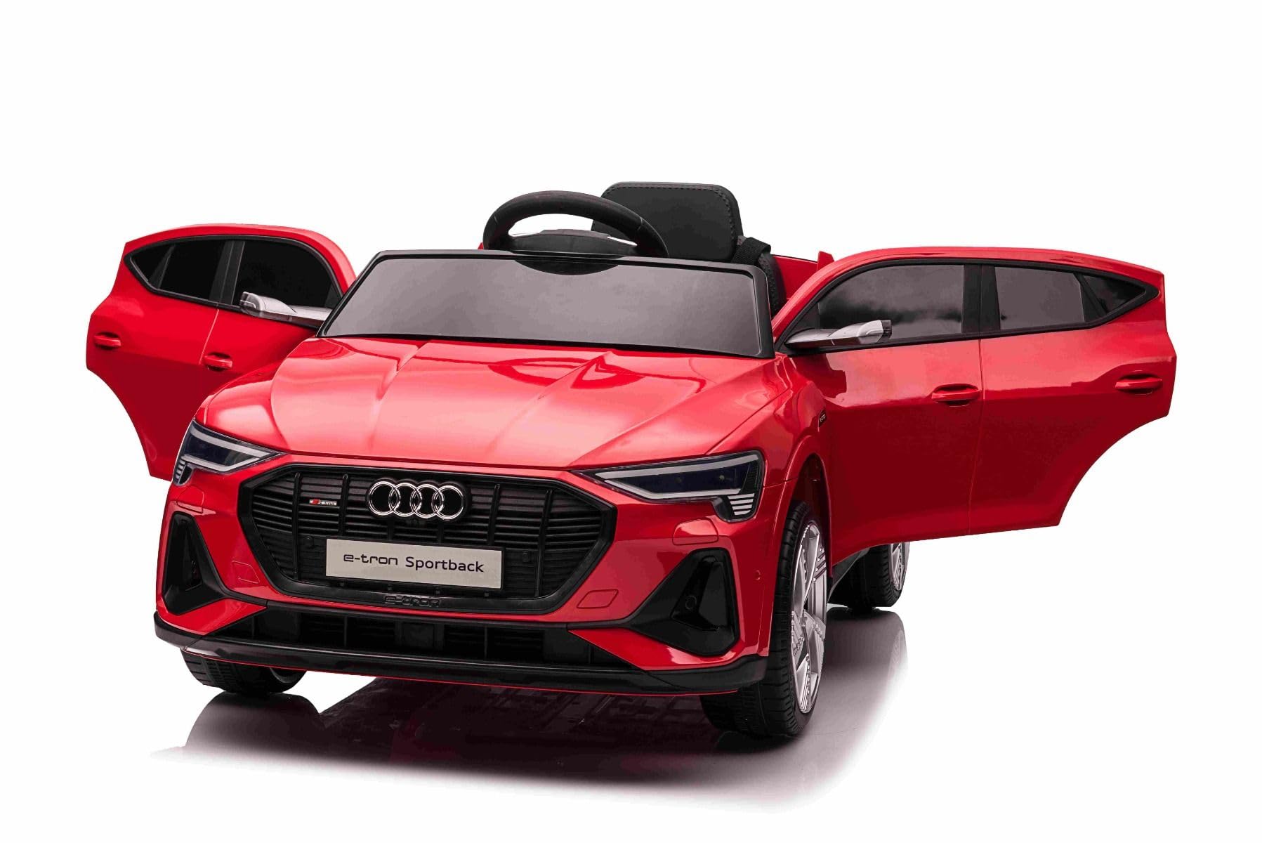 Voiture électrique pour Enfants 12V Audi E-tron Sportback, Rouge, avéc télécommande 2,4 GHz, Mp3/USB/AUX, Suspension, Batterie Lithium, éclairage LED, 2 x 25W Moteurs, Licence Originale