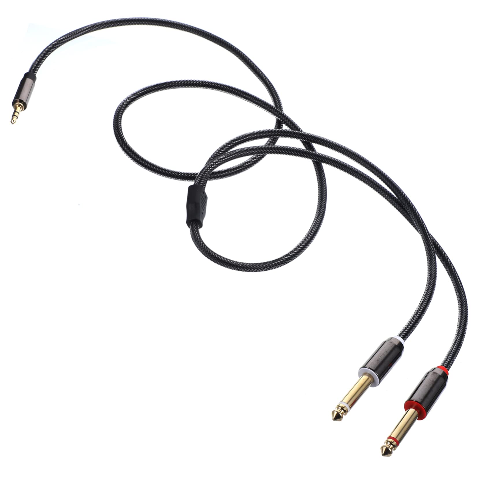 UKCOCO 5 Pezzi Convertono 3 5 Mm in 2x 1/4 Cavo Audio Splitter 1 M Lega Di Zinco Intrecciato Per Un Suono Compatibile Con Molti Dispositivi