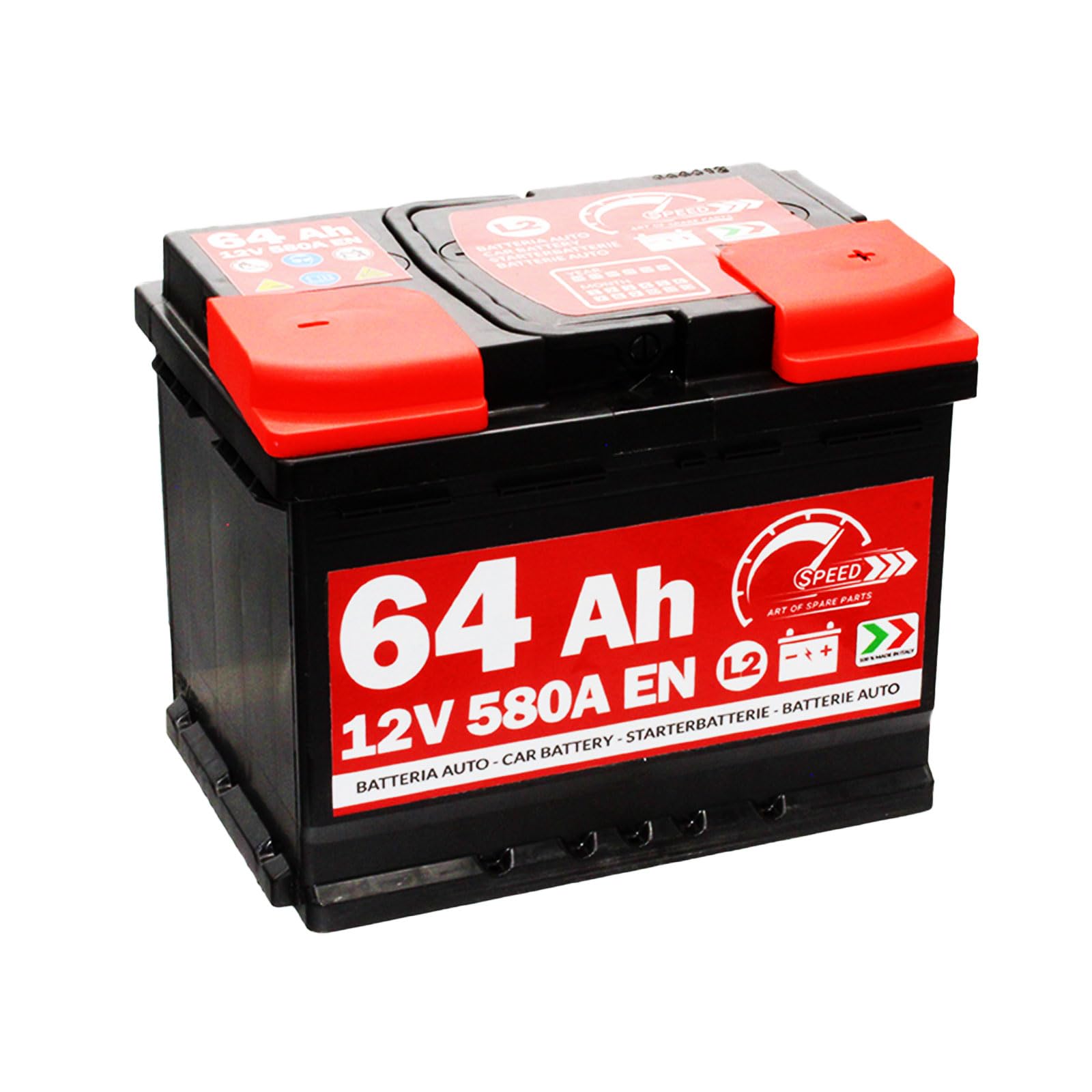 Batterie Auto Speed by SMC L264 12 V 64 Ah 610 A POSITIVE Positive A rechts (+ DX)