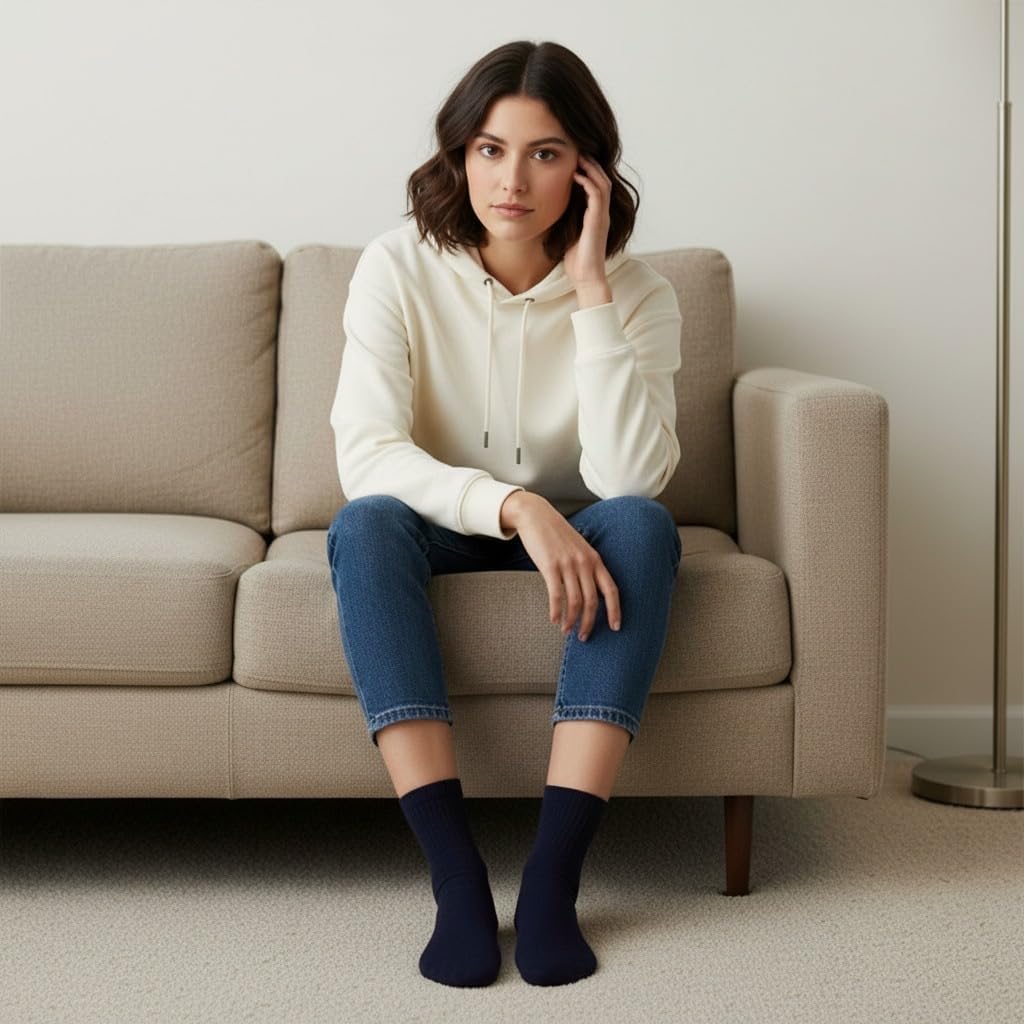 Sperry Unisex Super Soft Cushioned Mid Crew Socks, 3-Pack – Plush Comfort, Warm Winter Half Crew Fit - Image 2