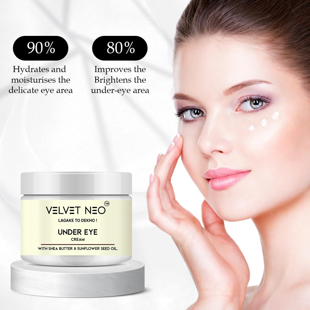 Under Eye Cream 50g | Hydrating Eye Cream with Shea Butter & Sunflower Seed Oil | Helps Reduce the Appearance of Dark Circles, Puffiness, Fine Lines & Wrinkles | For Men & Women — Amazon image 5