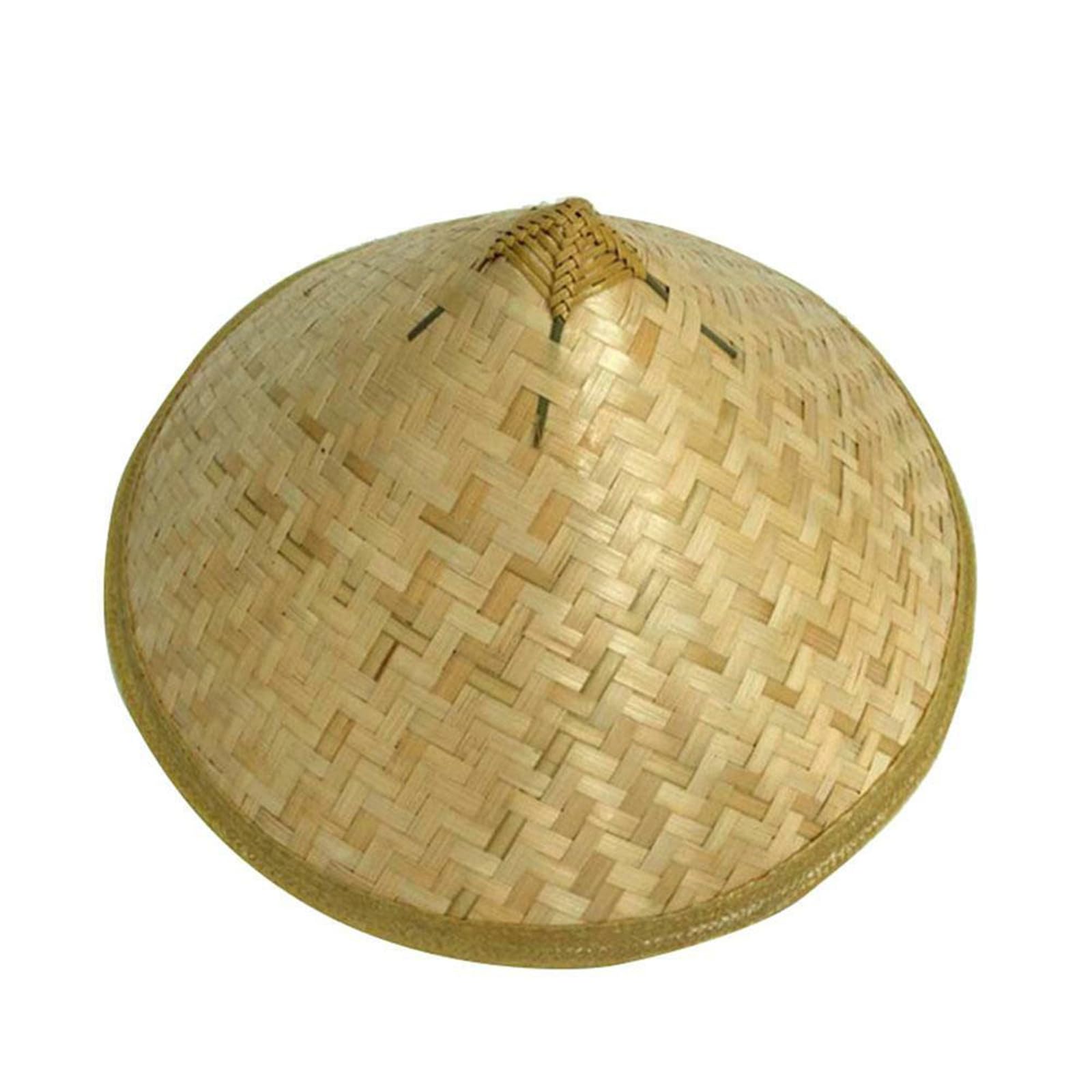Cappello intrecciato a mano per adulti, cappello da pescatore, riso, orientale, cappellino da spiaggia, accessorio per foto, feste asiatiche, conico unico