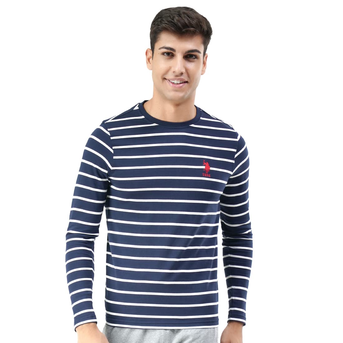 Men's Comfort Fit Stripe Cotton I689 Regular Fit T-Shirt - Pack of 1