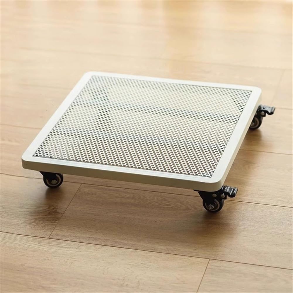 Soporte para plantas Palet metálico for bonsái con celosías cuadradas, rueda universal freno y base for maceta(Medio)