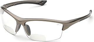 Elvex RX-350C 2.0 Diopter Bifocal Safety Glasses, Metallic Brown Frame/Clear Lens