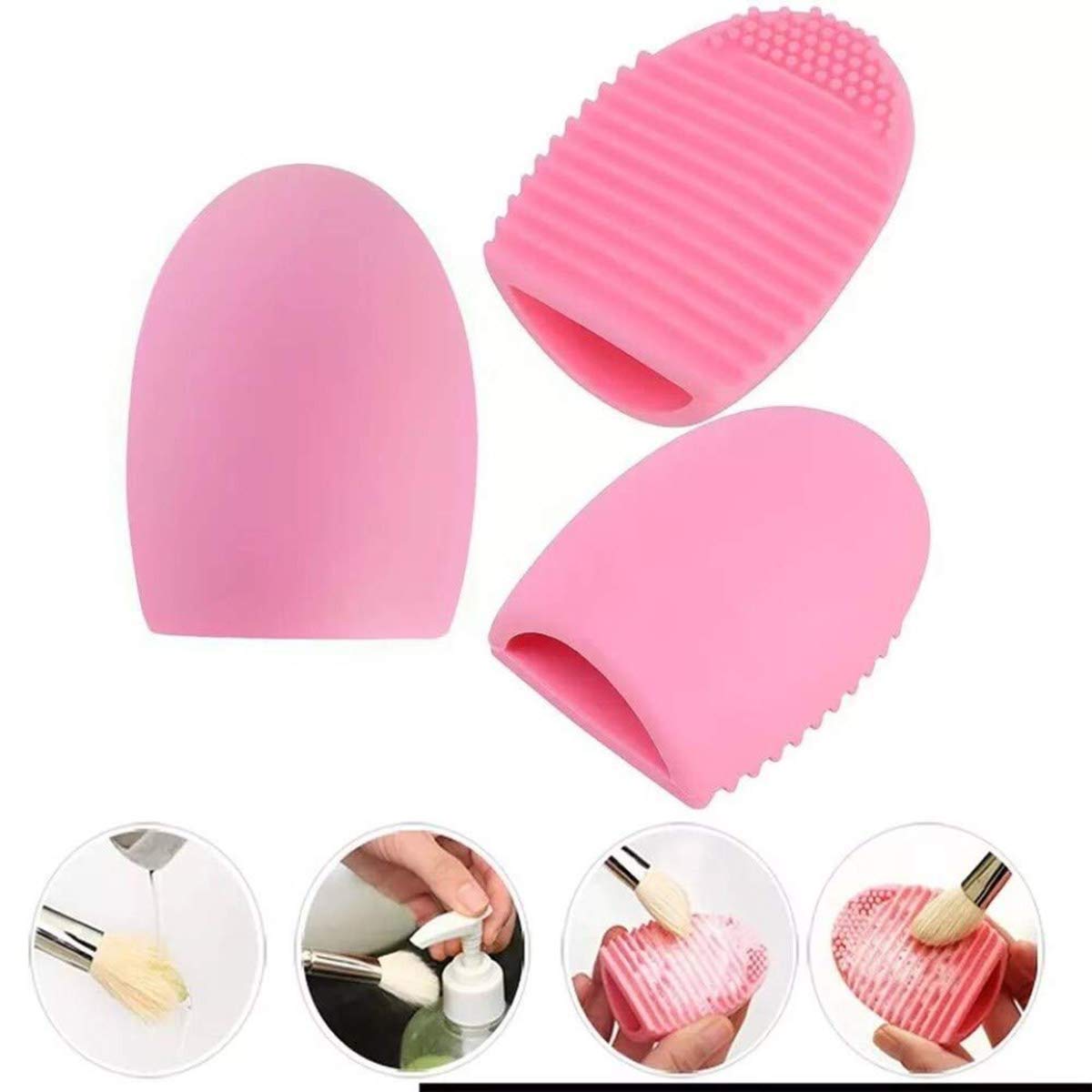 MAYU Brush Egg Makeup Brush Cleaner Cleaning Tool PINK 3