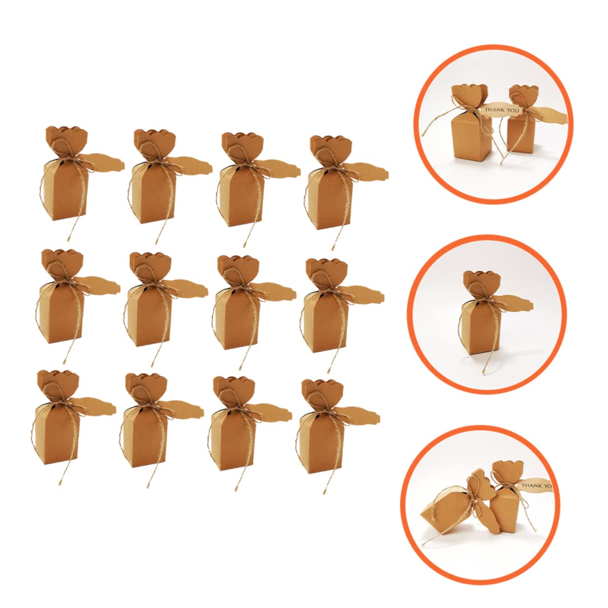 Anneome 50sets Scatole Kraft Per Matrimoni e Confezione Per Compleanni e Celebrazioni Design Te Ropes e Cartoncini