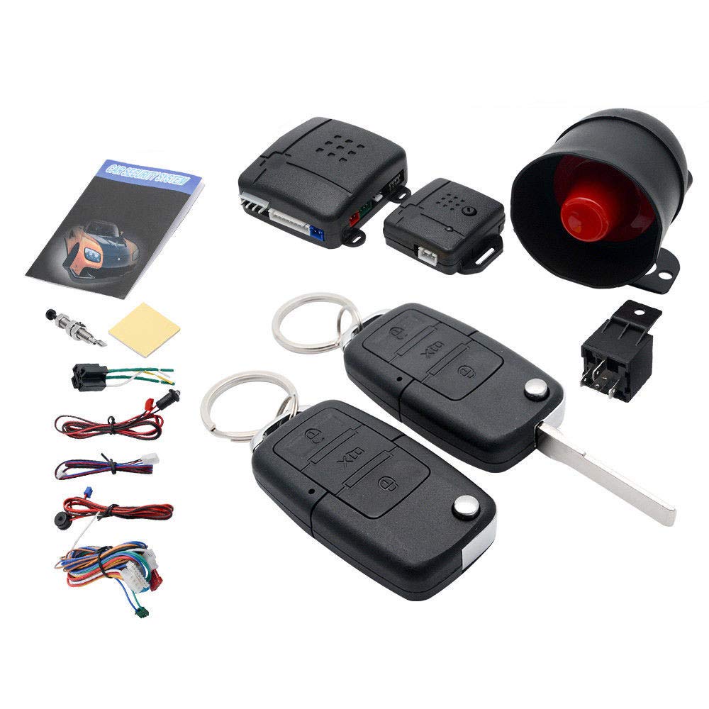 Estilo 13 - Cerradura Central Universal para Coche, con Sensor de Choque + Caja de Control + 2 Controles Remotos de Repuesto para Cerradura Central para Coche