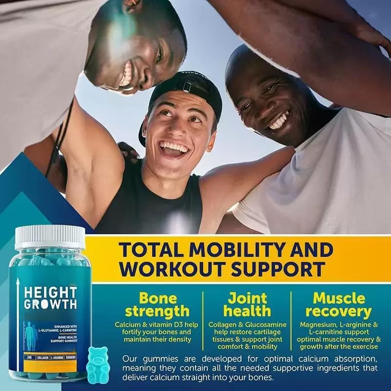 Height Gummies - Nutrition haute pour une croissance naturelle, pour adolescents, enfants et adultes