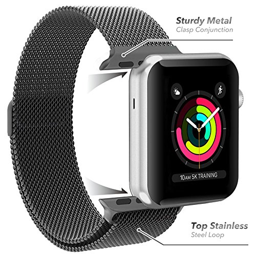 Pulseira Milanese Space Gray Para Apple Watch 38mm Aço Inox