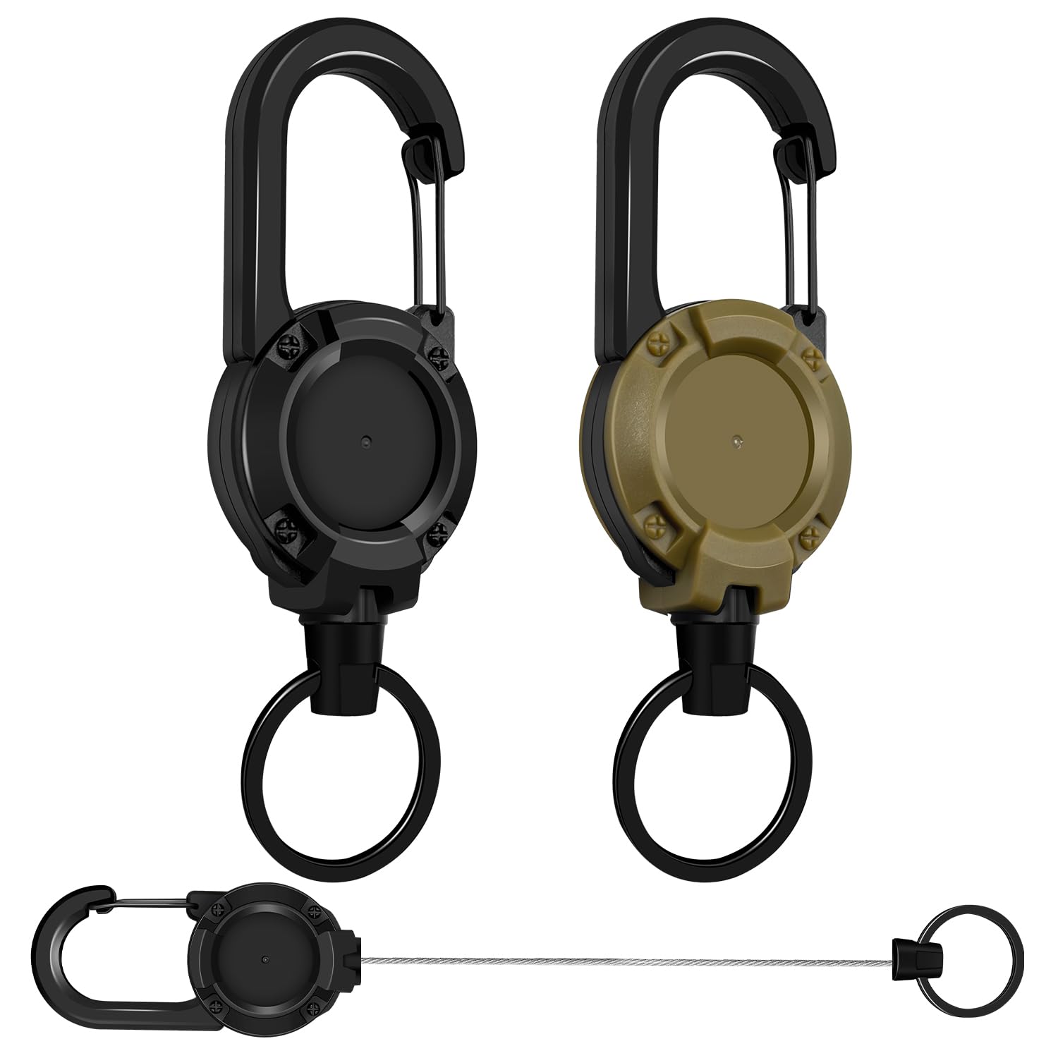 Intrekbare sleutelhanger, 2 stuks, intrekbare duurzame