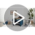 Yaheetech Fabric Recliner Sofa Modern Single Recliner Sofa Home Theater Seating with Thick Seat Cushion, Backrest and Pocket Spring, Blue