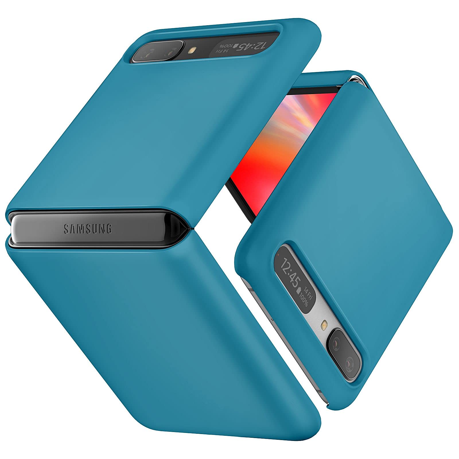 Amazon Com Just4you Slim Fit Designed For Samsung Galaxy Z Flip Hard Case Blue Cs Hd Gzfp Bl Cell Phones Accessories