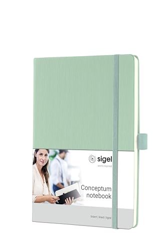 SIGEL CO683 Carnet de notes premium ligne, A5, couverture rigide, certifie PEFC, vert - Conceptum