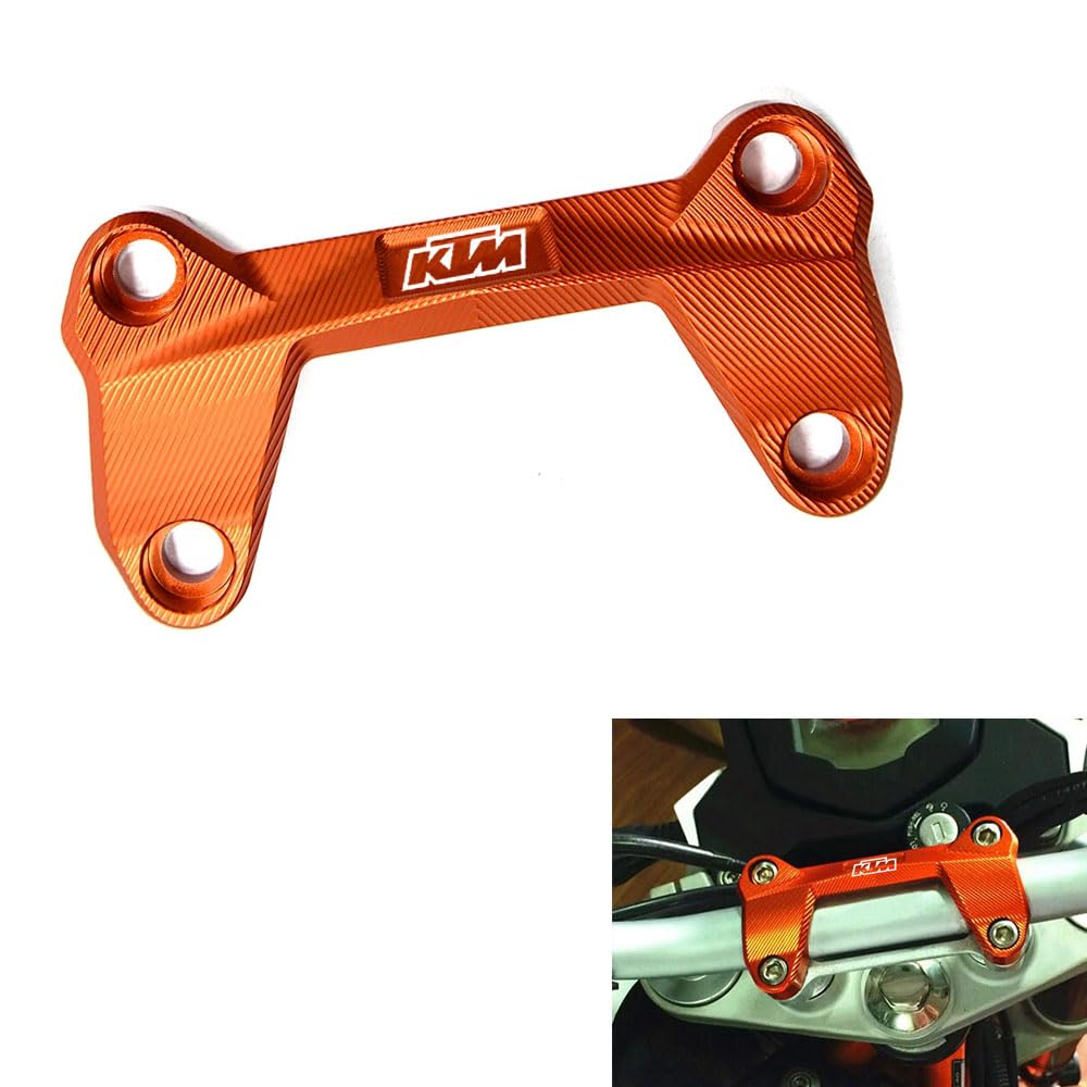 Vagary CNC Motorcycle Aluminum Handlebar Clamp Risers Top Cover Fit For DUKE 125/200/250/390 (Orange)-image-19