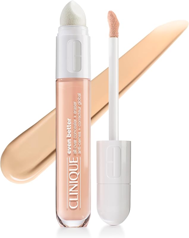Maquillaje corrector + borrador de cobertura completa Even Better de Clinique para ojeras | Con Ácido Hialurónico + Cafeína | Hidratante, Iluminador + Desinflamante
