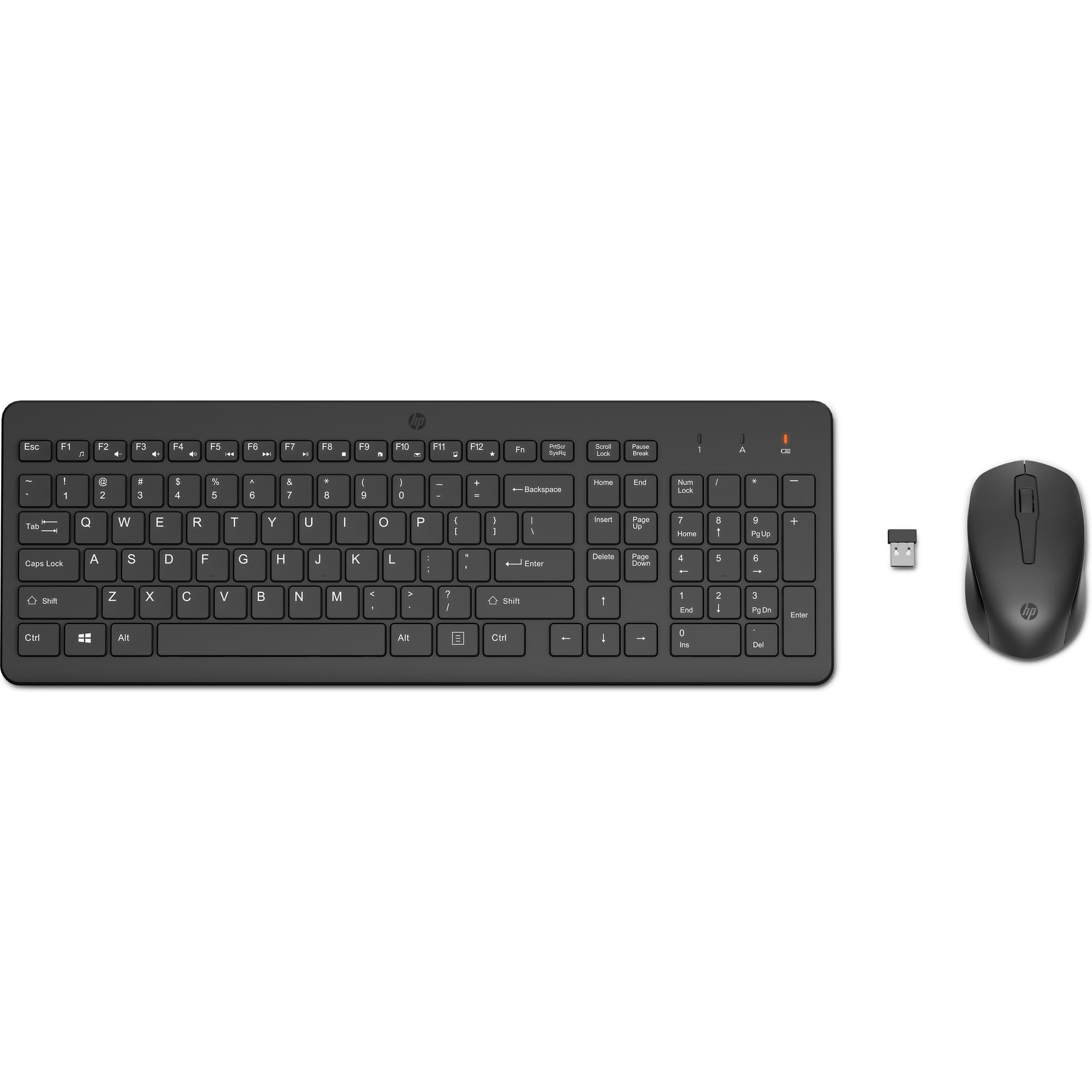 HP 330 Combo de Teclado y Ratón Inalámbricos - (1600 PPP, Puerto USB-A, Indicadores LED, Teclas con Atajos, Windows 10; Windows 11) QWERTY Español, Color Negro