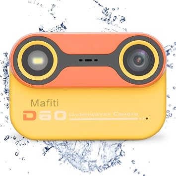 Mafiti Kids Waterproof Camera Underwater Camera 10FT with 32GB Card Floatable Pool Toys Gifts for Kids Age 4-12 26MP Photos 1080P HD Videos Children Selfie Digital Camera Orange