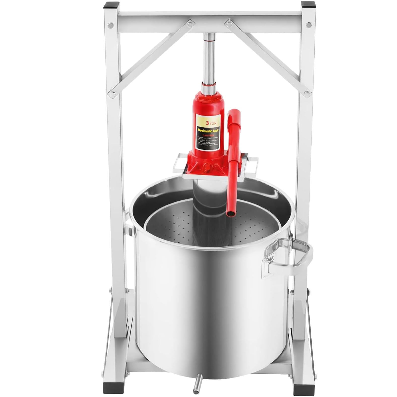 PtaTritious 12 L/22 L/36 L Fruit Press Stainless Steel Cider Press with Hydraulic Jack and Press Frame, Grape Apple-Press and Crusher for Cider, for Home Wineries Restaurants 12L