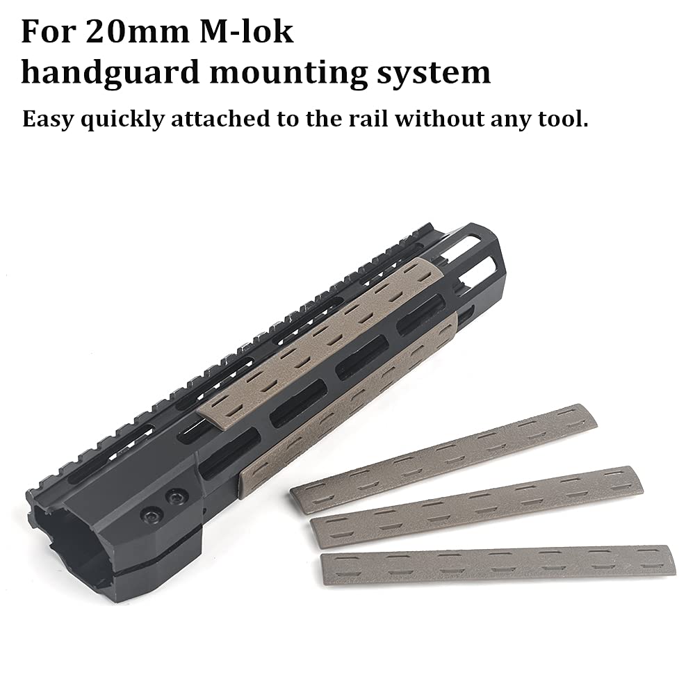 Tactical Rubber Mlok Keymod Rail Panel Kit 5PCS Heat Resistant Handguard Cover Abbronzatura