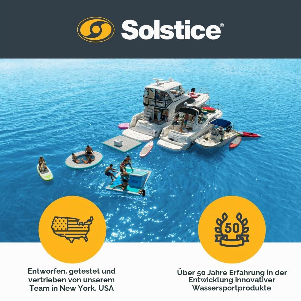 Solstice Aufblasbare Schwimmrampe für Pools, Boote, Docks | Hund auf Wasserleiter, Treppe, für Haustiere bis zu 90 kg, krallenfreundlich, sicher und einfach für große Hunde