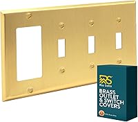 Vista 38 de Rio Salto BRASS - Placa de pared de metal dorado para interruptor de luz, placa de pared para receptáculo, cubiertas basculantes de 1 banda, latón