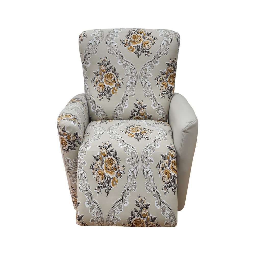WJHDWYD 4-Piece Complete Recliner Relax Chair Cover Stretch 1 Seater Armchair Slipcover with Pockets, Minimalism Washable Non-Slip Armchair Cover(Stile Gotico)