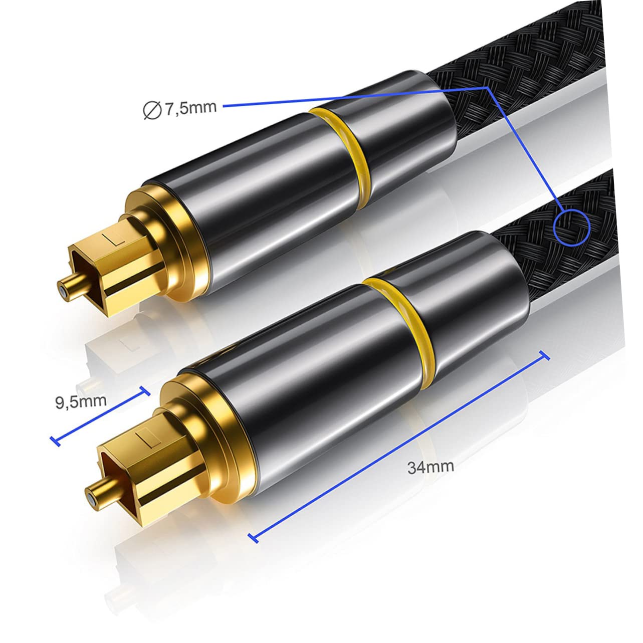 DOITOOL Cavo Ottico Audio Digitale Nero da 15m in Fibra Ottica Copertura Protettiva Alta Durabilità e Resistenza per Videoregistratori e Casse Acustiche
