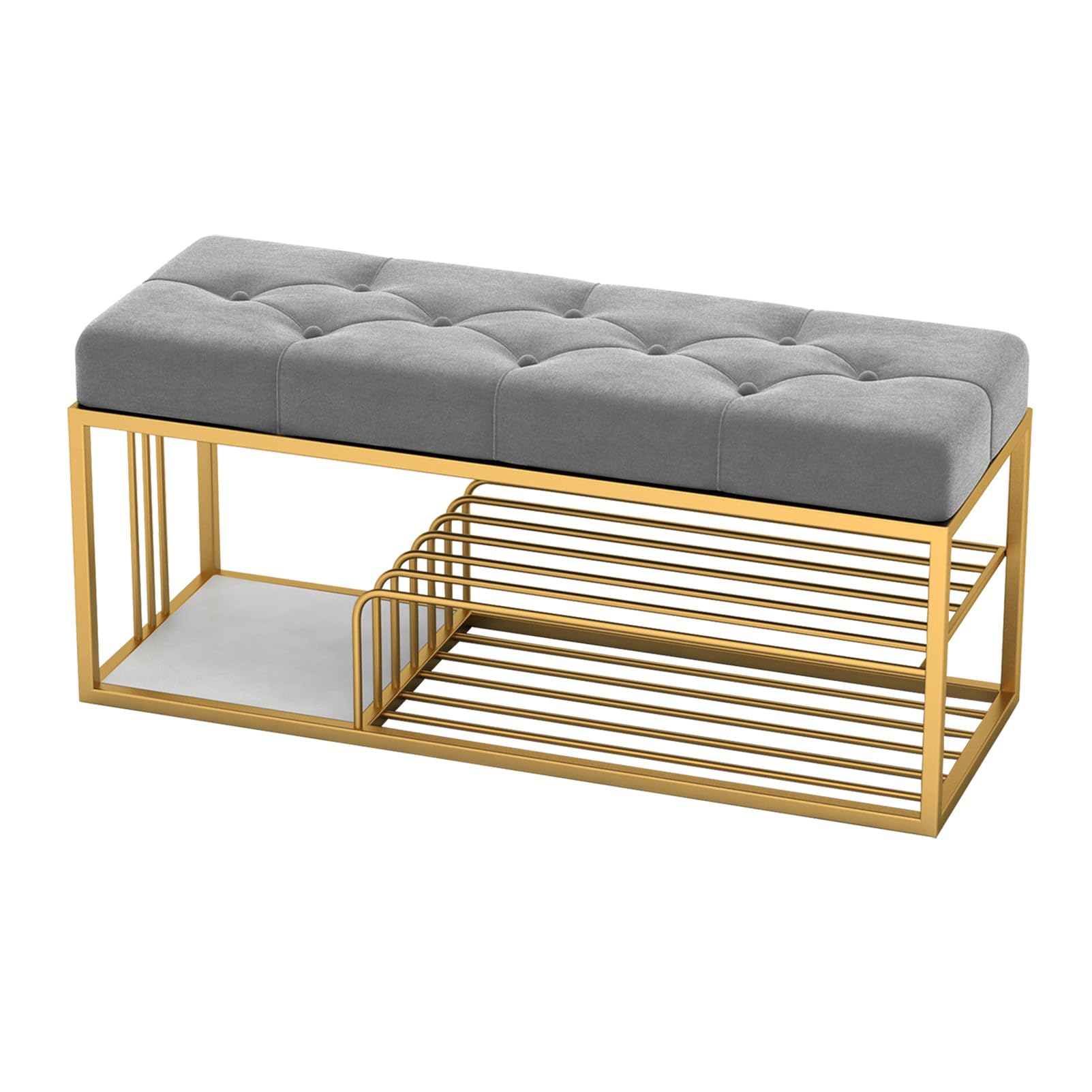 GHFXSCV Velvet Shoe Bench Organizer3Tier Storage for Entryway Hallway Living Room BedroomStylish & Functional Shoe Rack with Cushion Seat