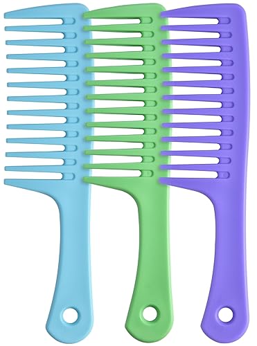 Peine de dientes anchos y cepillo desenredante grande, duradero para el mejor peinado y cuidado profesional, adecuado para tipos de cabello rizado,