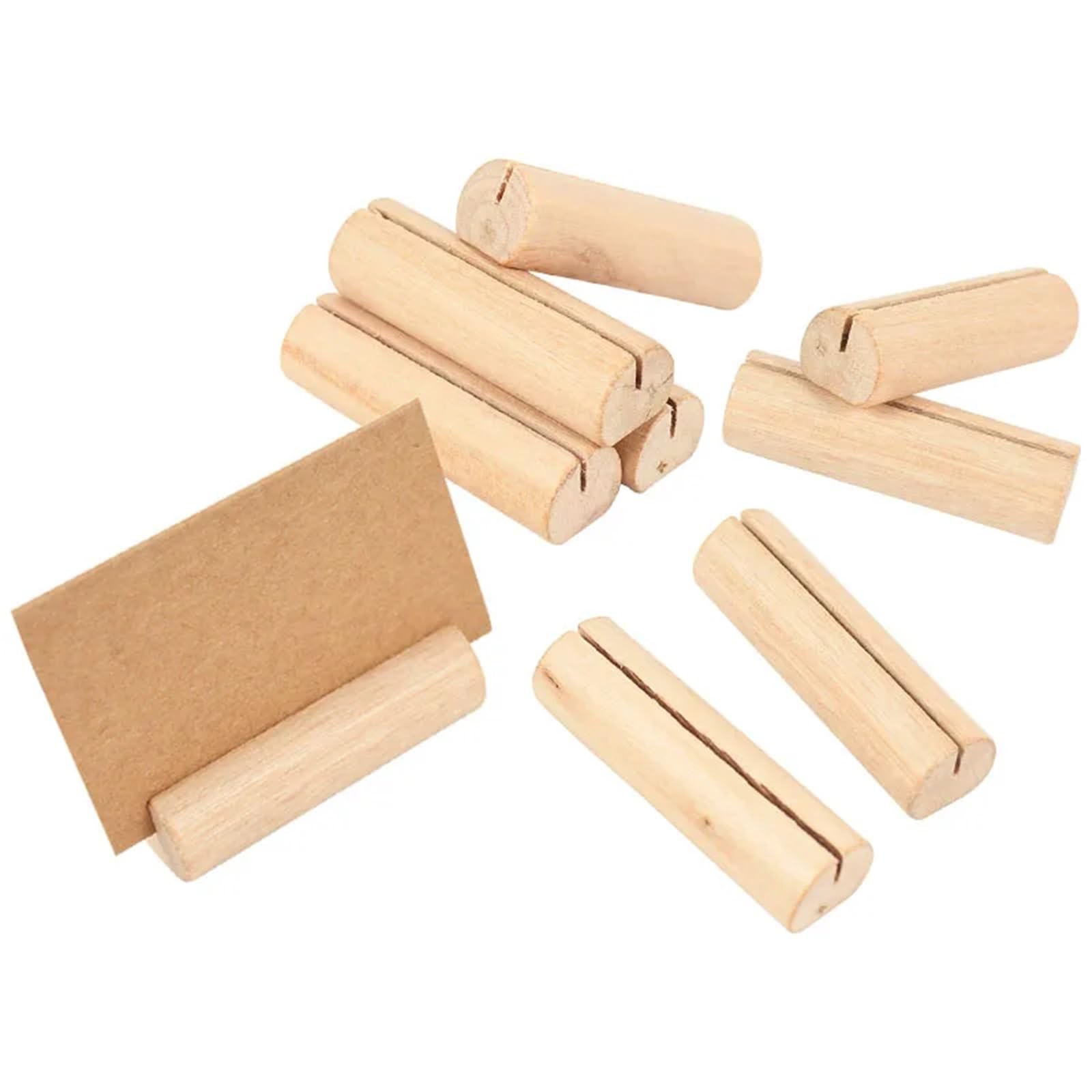 Rustikale Tischkartenhalter aus Holz für Hochzeiten, Foto-Postkarten-Clips, 20 Stück