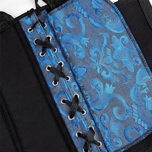Image of Women's Lace up Gothic Jacquard Shoulder Straps Tank Overbust Shaper Corset Bustiers Top