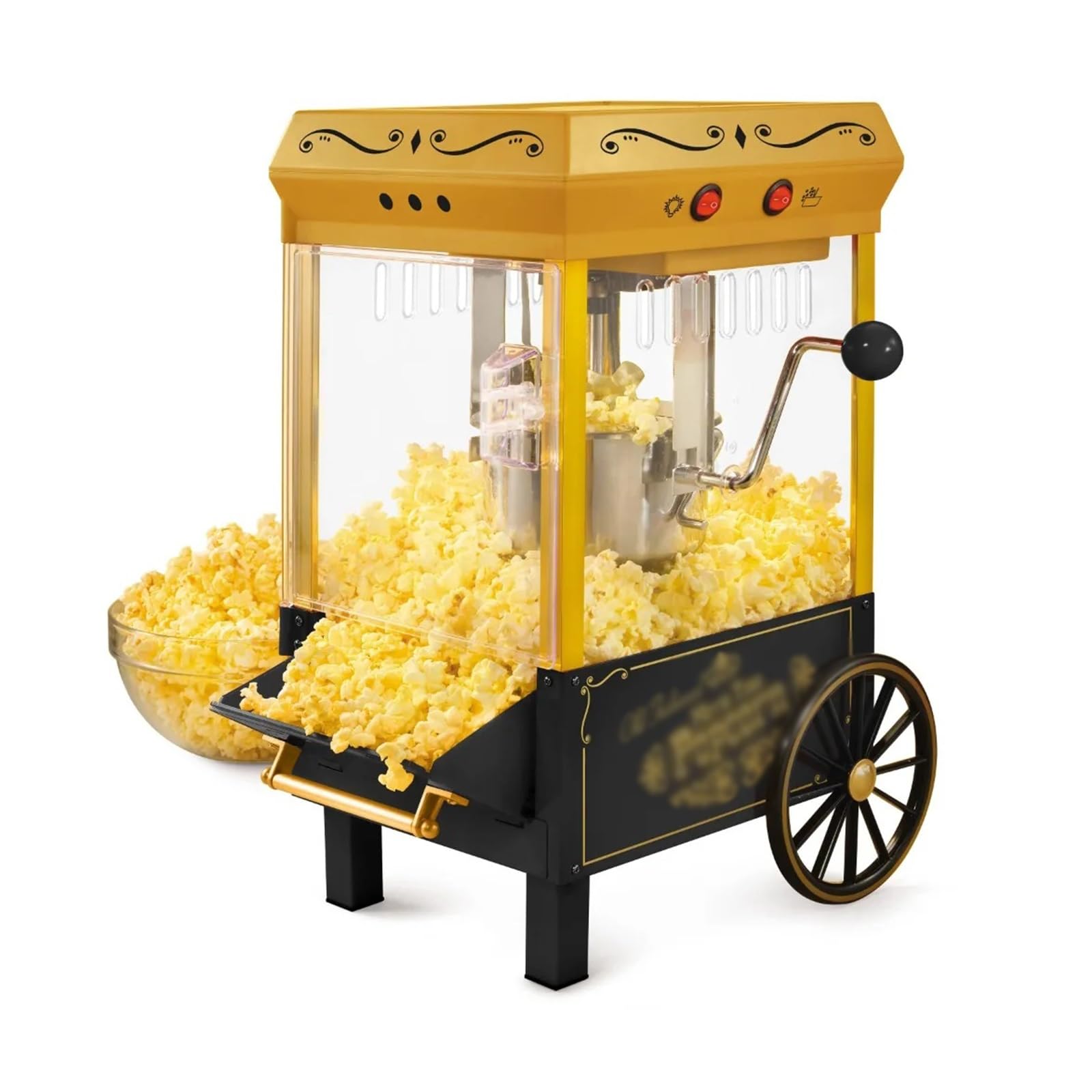 Palomitero para cine en casa Máquina de hacer palomitas maíz con hervidor agua 2,5 onzas, color negro, automática