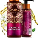 Massage Oil- Aromatherapy Body Lotion with Jasmine, Macadamia, Sweet Almond Essential Oils & Vitamin