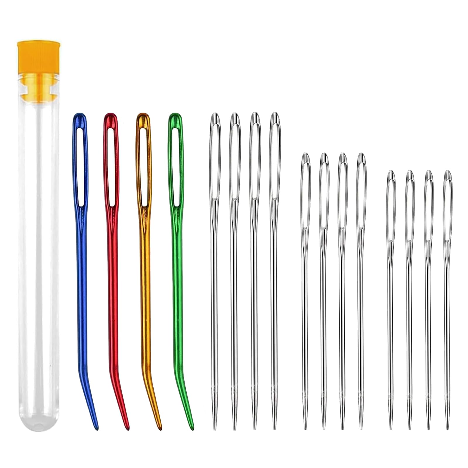 Shweehon Silver 16 Pcs Darning Needles For Wool, Tapestry Needle, Crochet Needle, Large Eye Blunt Darning Needles For Wool, Yarn Needle For Crochet, For Crochet Diy Crafts