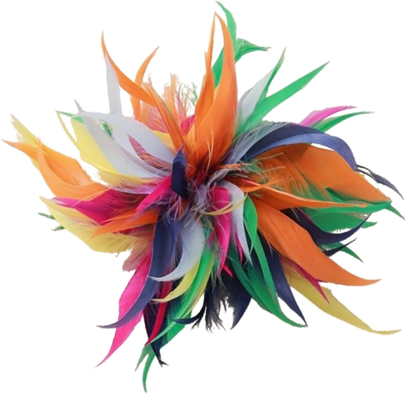 WCRAZYE Feather Flower Brooch for Women Natural Fluffy Feather Corsage Clip Multi Color Wedding Party Evening Prom Dress Hat Costume Decoration