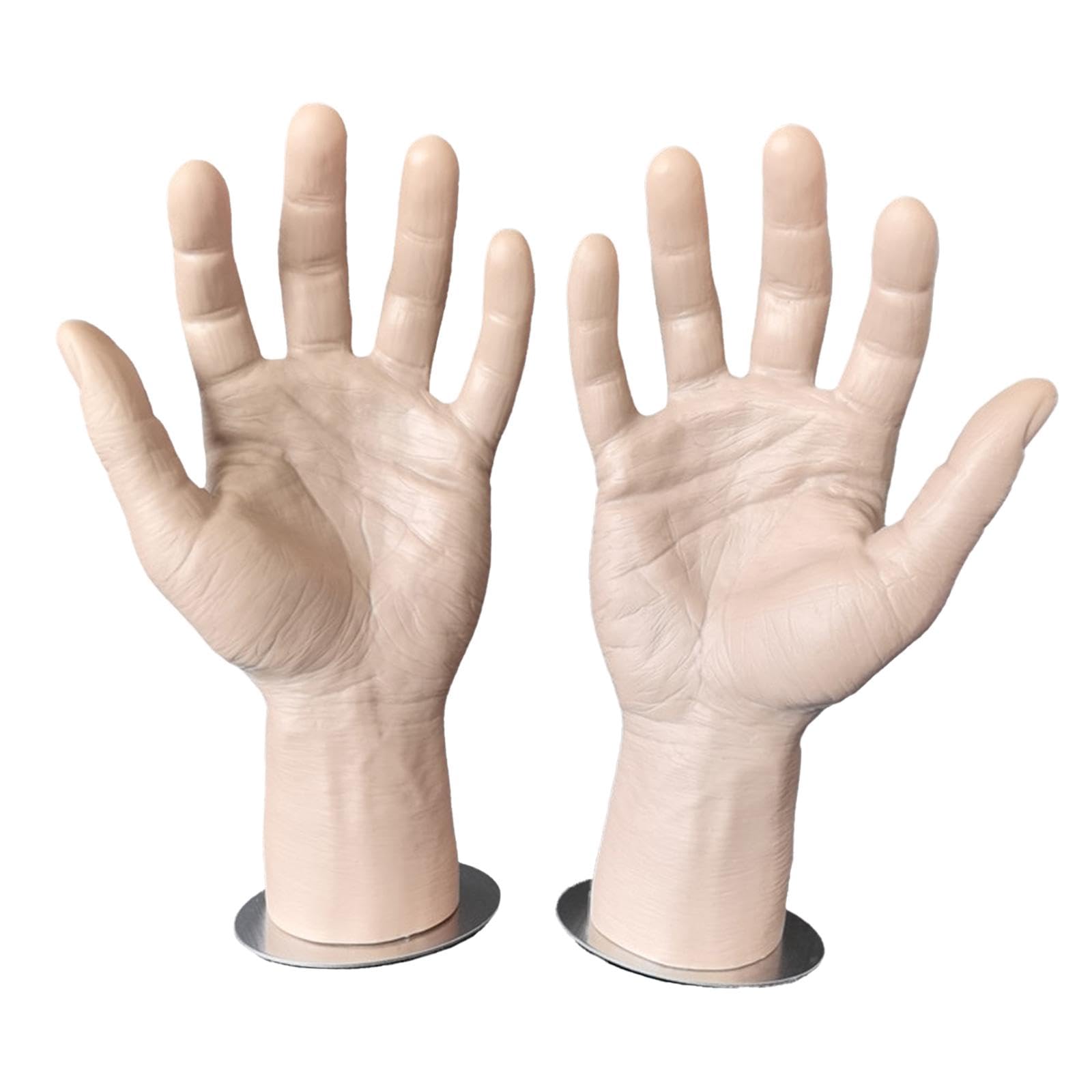 Lot de 2 Mannequins de Mains pour Homme, Décoration D'Halloween, Modèles de Mains Multifonctionnels pour La Présentation de Bijoux En Magasin, Couleur de Peau