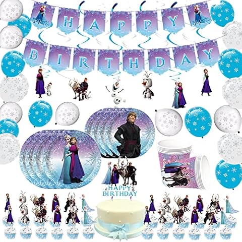 Princess Party Decorations Set Party Tableware Cutlery Decorations, 93pcs Girls Birthday Dinnerware Party Plates Paper Cup Napkins Birthday Banner Balloons Cake Toppers Decorations for Girls Kids Cover