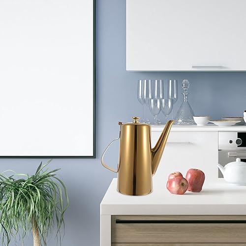 Miniatura 5 de Cabilock Olla de filtro de aceite de acero inoxidable Botella dispensadora de aceite de oliva con boquilla de acero inoxidable Olla de aceite sin